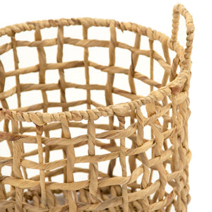 Zentique Water Hyacinth handwoven storage basket adds rustic charm and durable natural texture for home decororganization W13.75 X H11.5 X D13.75 ZENGN-B21 M