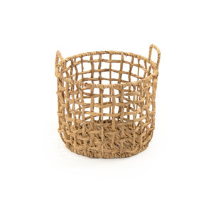 Zentique Water Hyacinth handwoven storage basket adds rustic charm and durable natural texture for home decororganization W13.75 X H11.5 X D13.75 ZENGN-B21 M