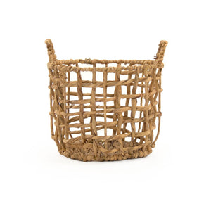 Zentique Water Hyacinth handwoven storage basket adds rustic charm and durable natural texture for home decororganization W11.5 X H9.5 X D11.5 ZENGN-B21 S