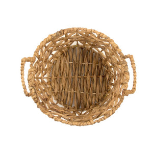 Zentique Water Hyacinth handwoven storage basket adds rustic charm and durable natural texture for home decororganization W11.5 X H9.5 X D11.5 ZENGN-B21 S
