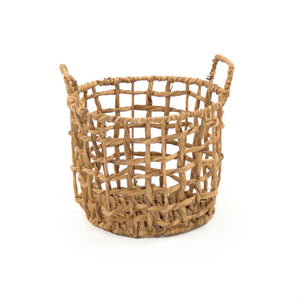 Zentique Water Hyacinth handwoven storage basket adds rustic charm and durable natural texture for home decororganization W11.5 X H9.5 X D11.5 ZENGN-B21 S