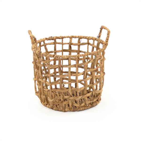 Zentique Water Hyacinth handwoven storage basket adds rustic charm and durable natural texture for home decororganization W11.5 X H9.5 X D11.5 ZENGN-B21 S