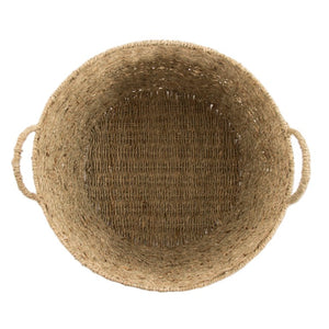 Zentique Woven Seagrass-Style Metal Basket for Stylish Storage — Durable, Lightweight Organizer for Blankets & Decor W17 X H14 X D17 ZENGN-B24 L