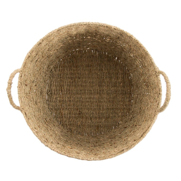 Zentique Woven Seagrass-Style Metal Basket for Stylish Storage — Durable, Lightweight Organizer for Blankets & Decor W17 X H14 X D17 ZENGN-B24 L