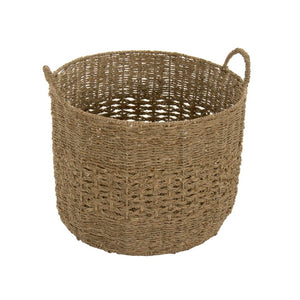 Zentique Woven Seagrass-Style Metal Basket for Stylish Storage — Durable, Lightweight Organizer for Blankets & Decor W17 X H14 X D17 ZENGN-B24 L