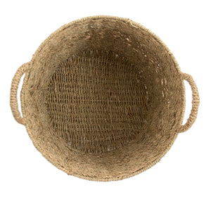 Zentique Woven Seagrass-Style Metal Basket for Stylish Storage — Durable, Lightweight Organizer for Blankets & Decor W14 X H10.75 X D14 ZENGN-B24 M