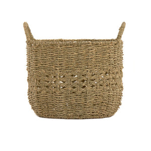 Zentique Woven Seagrass-Style Metal Basket for Stylish Storage — Durable, Lightweight Organizer for Blankets & Decor W11.75 X H9.5 X D11.75 ZENGN-B24 S