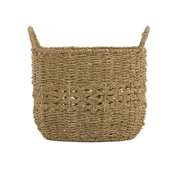 Zentique Woven Seagrass-Style Metal Basket for Stylish Storage — Durable, Lightweight Organizer for Blankets & Decor W11.75 X H9.5 X D11.75 ZENGN-B24 S