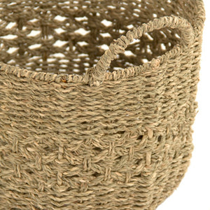 Zentique Woven Seagrass-Style Metal Basket for Stylish Storage — Durable, Lightweight Organizer for Blankets & Decor W11.75 X H9.5 X D11.75 ZENGN-B24 S