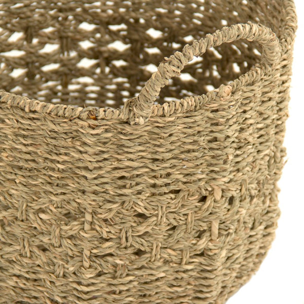 Zentique Woven Seagrass-Style Metal Basket for Stylish Storage — Durable, Lightweight Organizer for Blankets & Decor W11.75 X H9.5 X D11.75 ZENGN-B24 S