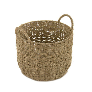 Zentique Woven Seagrass-Style Metal Basket for Stylish Storage — Durable, Lightweight Organizer for Blankets & Decor W11.75 X H9.5 X D11.75 ZENGN-B24 S