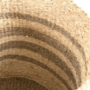 Zentique Woven Handwoven Seagrass & Palm Leaf Wire Basket — Coastal Boho Storage, Plant Cover, Durable Decor W10 X H11.25 X D10 ZENGN-B7 S