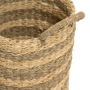 Zentique Woven Handwoven Seagrass & Palm Leaf Wire Basket — Coastal Boho Storage, Plant Cover, Durable Decor W10 X H11.25 X D10 ZENGN-B7 S