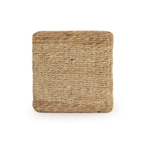 Zentique Woven Handwoven Water Hyacinth Cube Ottoman — Durable Eco-Friendly Seat, Footrest, Side Table Accent ZENGN-CBP2