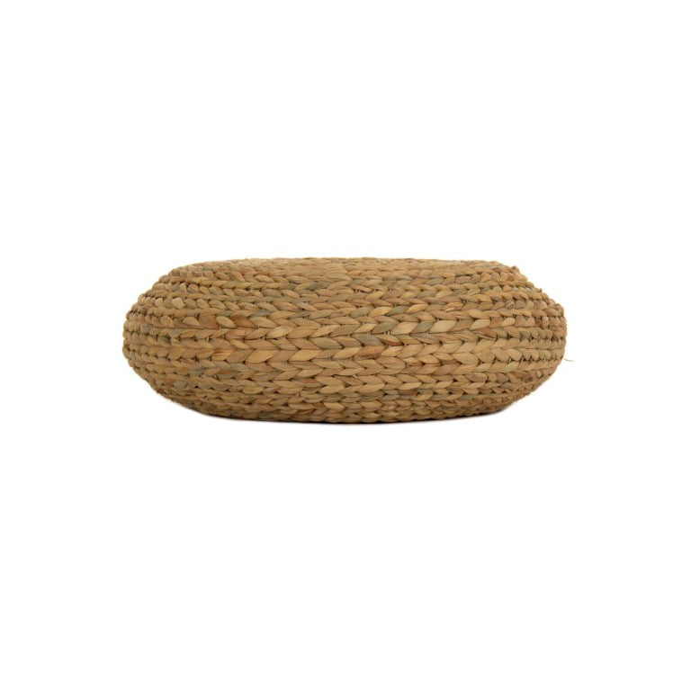 Zentique Small Floor Pillow — Handcrafted Water Hyacinth Cushion, Compact 19" x 6.25" Eco-Friendly Seat ZENGN-DNP3 S