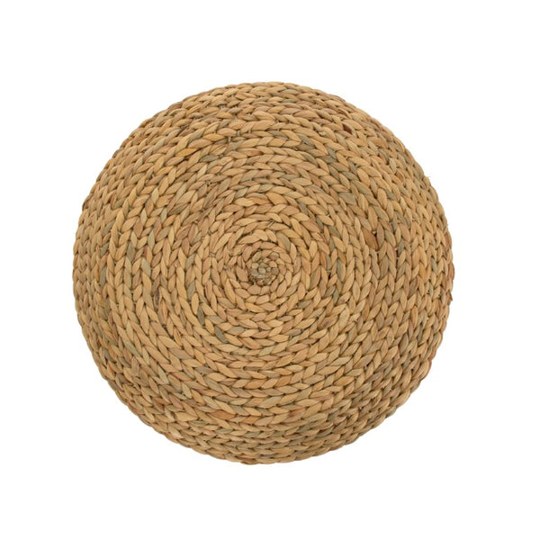 Zentique Small Floor Pillow — Handcrafted Water Hyacinth Cushion, Compact 19" x 6.25" Eco-Friendly Seat ZENGN-DNP3 S