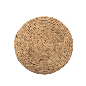 Zentique Woven Cylinder Stool Handwoven from Sustainable Water Hyacinth & Corn Husk — Compact, Eco Chic Seat W15.5 X H15.5 X D15.5 ZENGN-DRP2