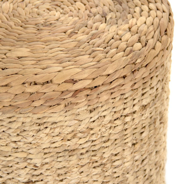 Zentique Woven Cylinder Stool Handwoven from Sustainable Water Hyacinth & Corn Husk — Compact, Eco Chic Seat W15.5 X H15.5 X D15.5 ZENGN-DRP2