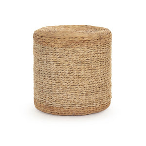 Zentique Woven Cylinder Stool Handwoven from Sustainable Water Hyacinth & Corn Husk — Compact, Eco Chic Seat W15.5 X H15.5 X D15.5 ZENGN-DRP2