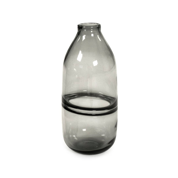 Zentique Grey Glass Bottle - Elegant Accent Piece For Home Decor, Perfect For Stylish Beverages & Display Transluscent Grey Glass Zenhd1728-16