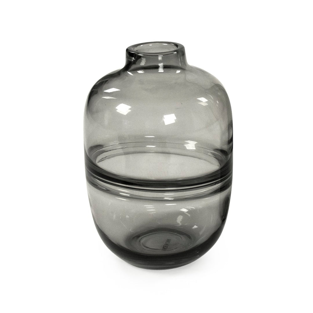 Zentique Grey Glass Bottle - Elegant Accent Piece For Home Decor, Perfect For Stylish Beverages & Display Transluscent Grey Glass Zenhd1728-19