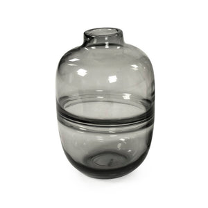 Zentique Grey Glass Bottle with Translucent Finish — Minimalist Bud Vase & Modern Shelf Accent for Décor W6 x H10 x D6 ZENHD1728-19
