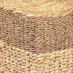 Zentique Woven Handwoven Natural Fiber Ottoman — Compact 15.5" Coastal Boho Footrest, Seat & Accent Piece ZENMK-CBP03