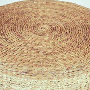 Zentique Woven Handwoven Water Hyacinth Ottoman for Seating, Footrest or Side Table — Sustainable, 29" W ZENMK-DNP06