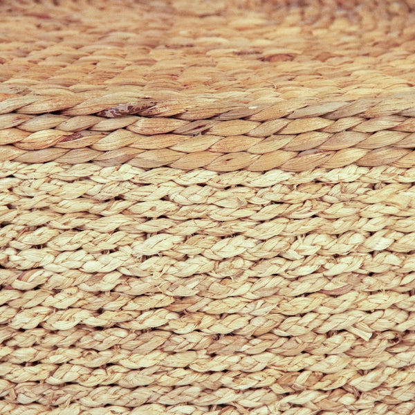 Zentique Woven Handwoven Water Hyacinth Ottoman for Seating, Footrest or Side Table — Sustainable, 29" W ZENMK-DNP06