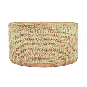 Zentique Woven Handwoven Water Hyacinth Ottoman for Seating, Footrest or Side Table — Sustainable, 29" W ZENMK-DNP06
