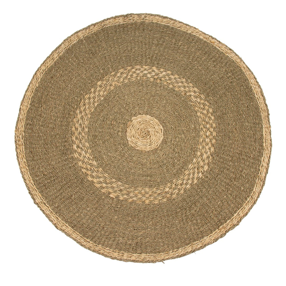 Round Striped Area Rug Brown ZENMK-RR18 Zentique