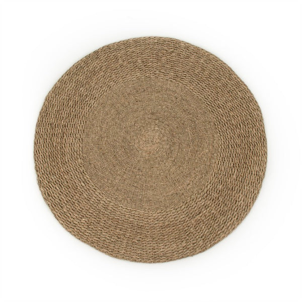 Zentique Round Seagrass Area Rug 48" Diameter - Handwoven Coastal Natural Fiber Rug, Durable, Eco-Friendly, Textured Boho Accent ZENMK-RR4