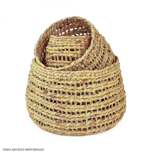 Zentique Woven Handwoven Water Hyacinth Basket for Living Room Storage, Rustic Decorative Organizer, 13" W13 x H10.5 x D13 ZENOS-B14 M