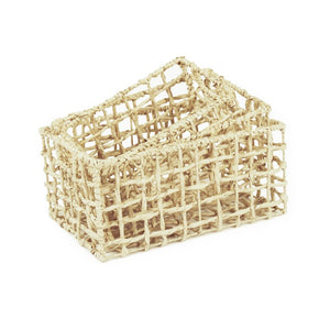 Zentique Woven Large Corn Husk Basket with Metal Accents — Handwoven Rustic Storage for Throws & Planters ZENTS-B03 L