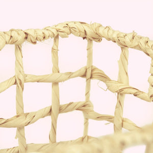Zentique Woven Large Corn Husk Basket with Metal Accents — Handwoven Rustic Storage for Throws & Planters ZENTS-B03 L