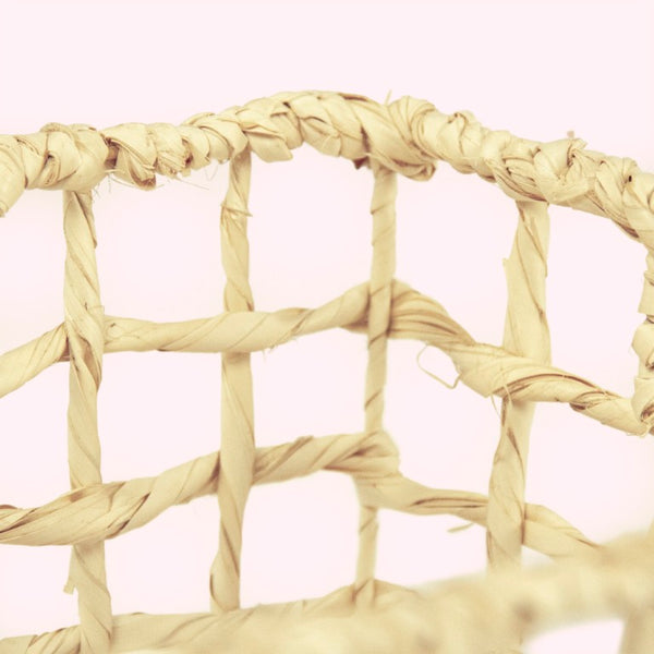 Zentique Woven Large Corn Husk Basket with Metal Accents — Handwoven Rustic Storage for Throws & Planters ZENTS-B03 L