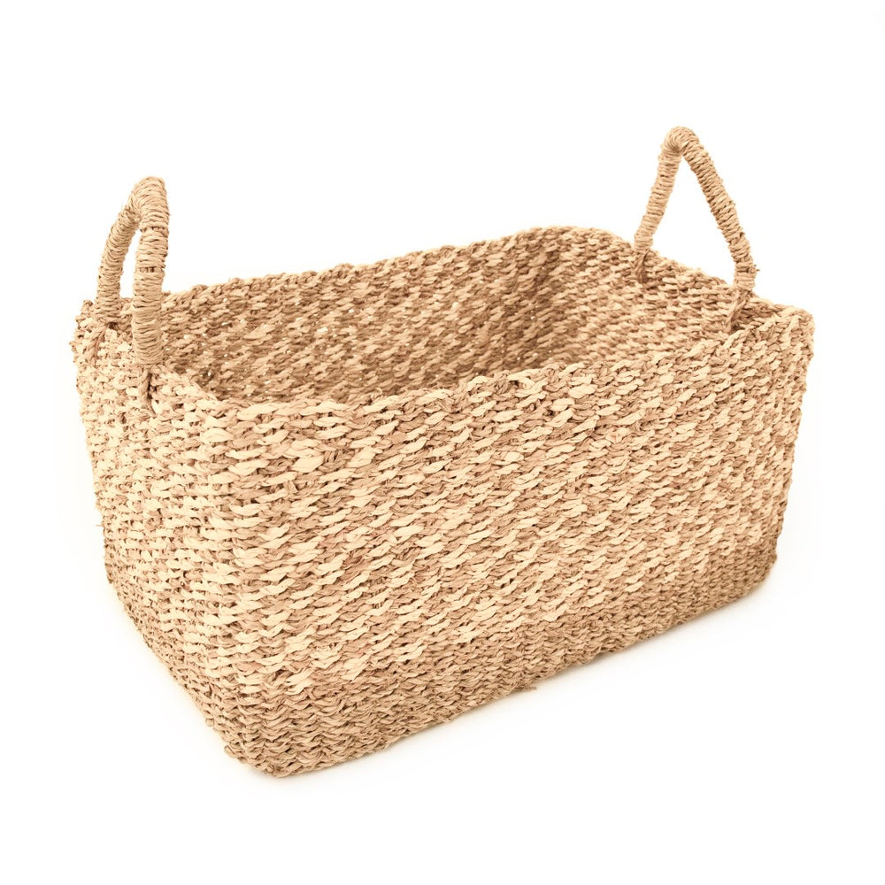 Woven Basket Large Beige/ Brown ZENTS-B11 L Zentique