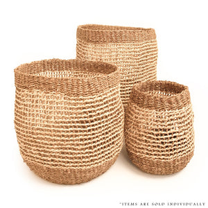 Woven Basket Small Beige/ Brown ZENTS-B43 S Zentique
