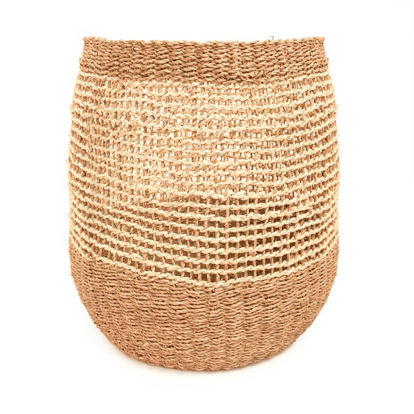 Woven Basket Large Beige/ Brown ZENTS-B43 L Zentique