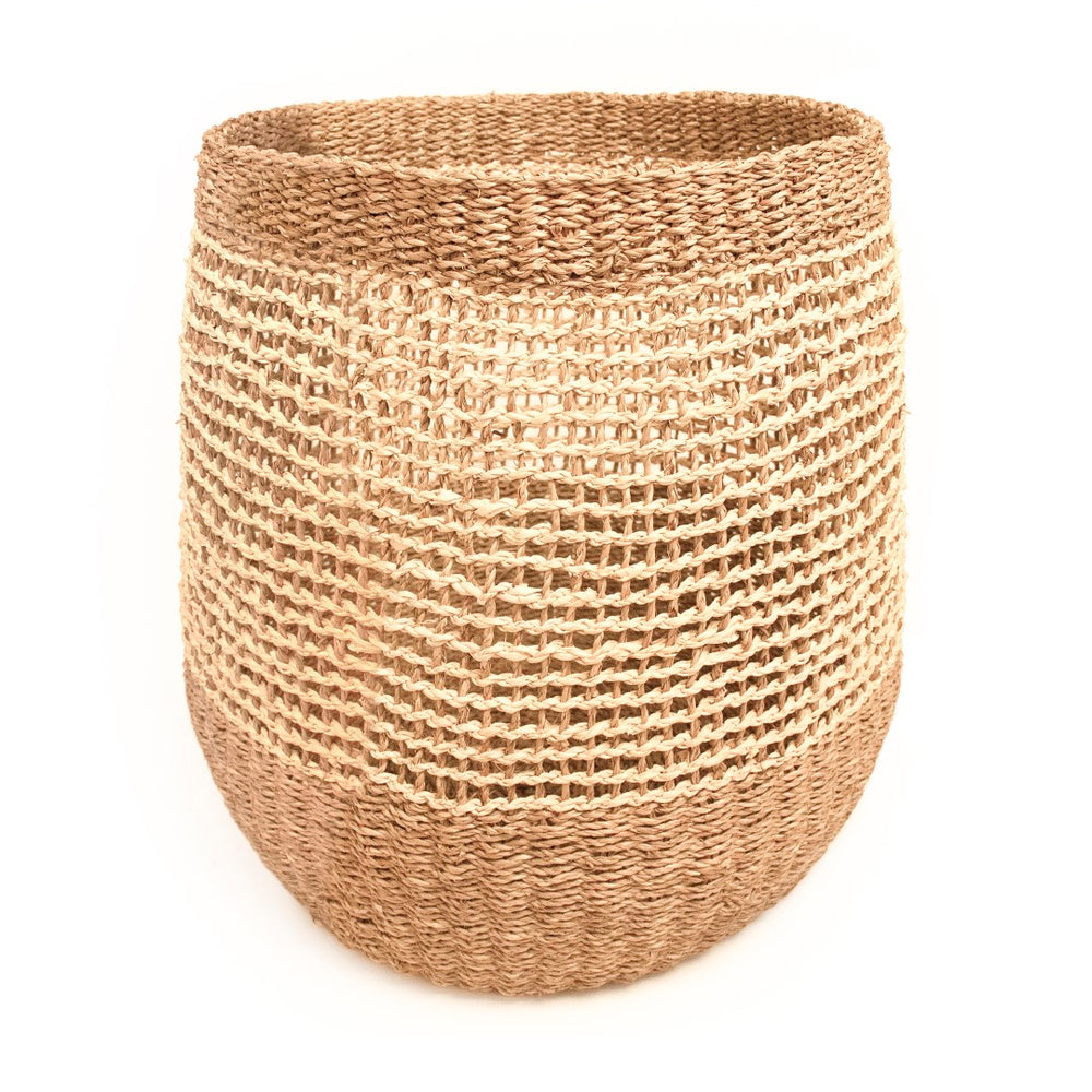 Woven Basket Large Beige/ Brown ZENTS-B43 L Zentique