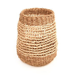 Woven Basket Small Beige/ Brown ZENTS-B43 S Zentique