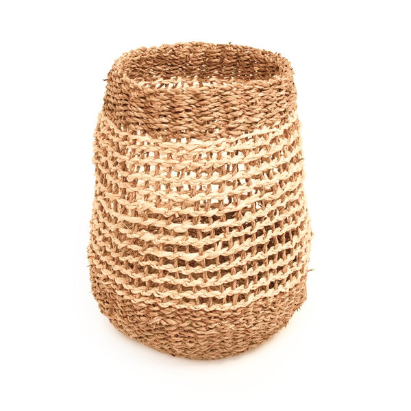 Woven Basket Small Beige/ Brown ZENTS-B43 S Zentique
