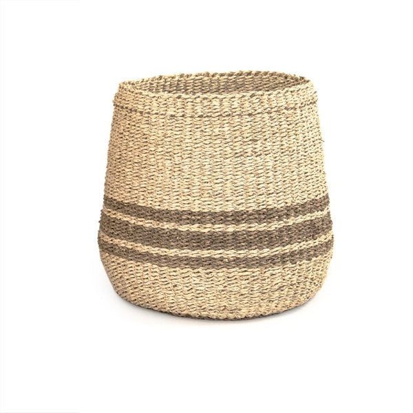 Zentique Woven Handwoven Seagrass Storage Basket 14" x14" — Coastal, Durable Organizer for Throws, Toys, Plants ZENWS-B01 M