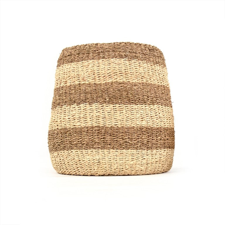 Zentique Woven Handwoven Seagrass Basket for Throw, Toy & Laundry Storage — Coastal-Boho Accent, Durable Craftsmanship W17 x H17 x D17 ZENWS-B03 L