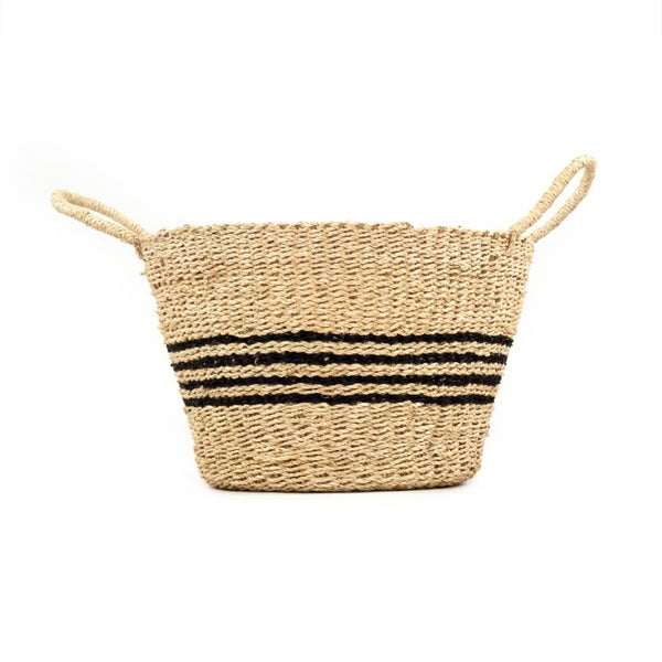 Zentique Woven Handwoven Seagrass Basket for Throw, Toy & Laundry Storage — Coastal-Boho Accent, Durable Craftsmanship W17.75 x H11.75 x D17.75 ZENWS-B12 L