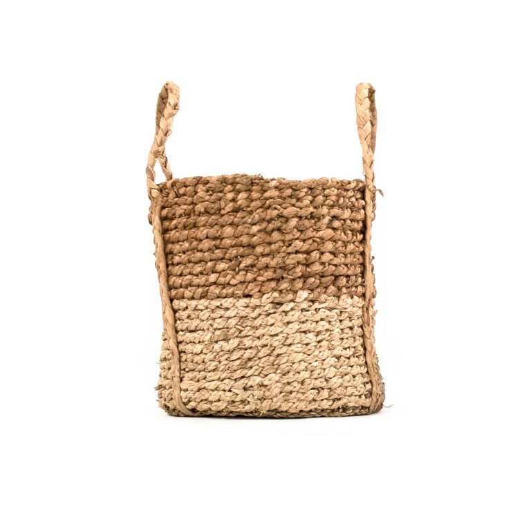 Zentique Woven Handcrafted Water Hyacinth Basket — Natural Small Storage, Eco-Friendly Decor for Entryway and Shelves W10.5 x H10.5 x D10.5 ZENWS-B13 S