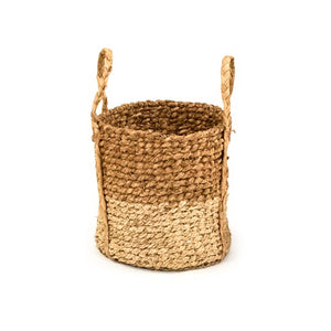 Zentique Woven Handcrafted Water Hyacinth Basket — Natural Small Storage, Eco-Friendly Decor for Entryway and Shelves W10.5 x H10.5 x D10.5 ZENWS-B13 S