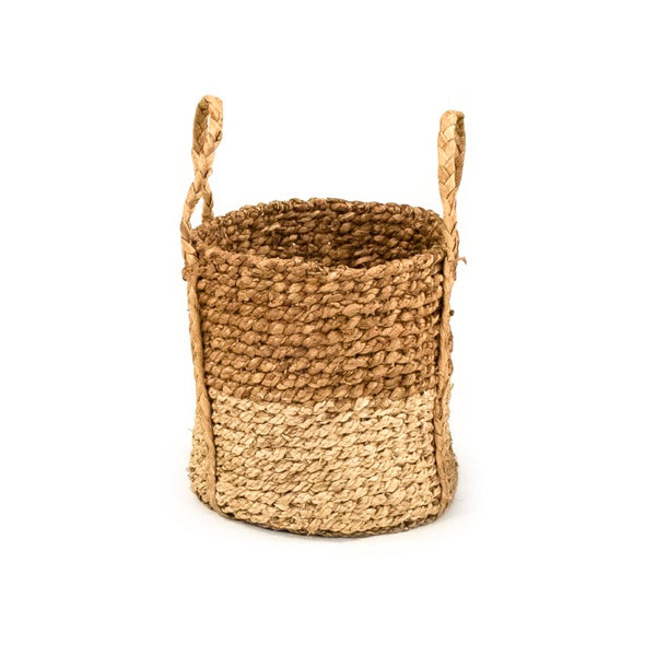 Zentique Woven Handcrafted Water Hyacinth Basket — Natural Small Storage, Eco-Friendly Decor for Entryway and Shelves W10.5 x H10.5 x D10.5 ZENWS-B13 S
