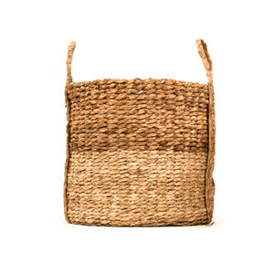 Zentique Woven Extra-Large Storage Basket — Handwoven Water Hyacinth & Corn Husk, Durable Rustic Home Accent (97) ZENWS-B13 XL