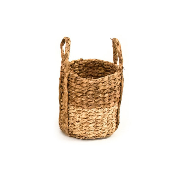 Zentique Woven Handcrafted Water Hyacinth Basket — Natural Small Storage, Eco-Friendly Decor for Entryway and Shelves W8 x H8.5 x D8 ZENWS-B13 XS